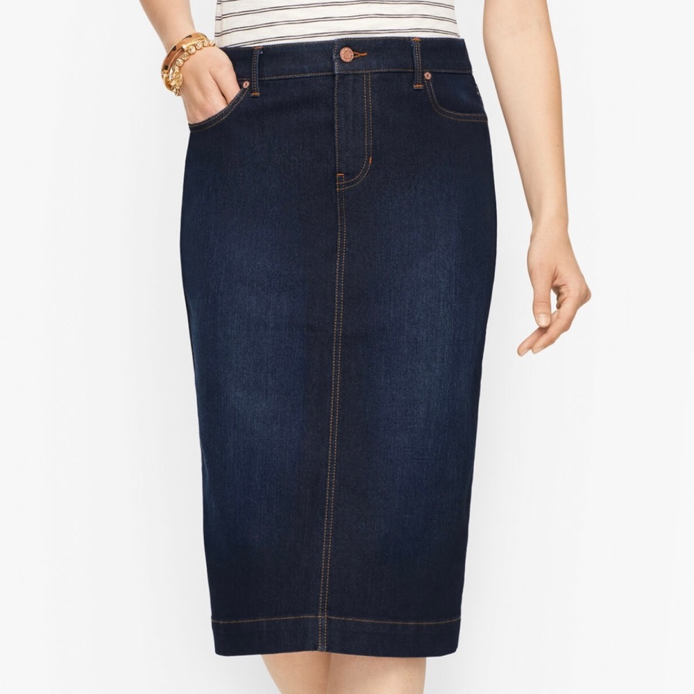 New in package unopened beautiful dark wash Talbots jean skirt